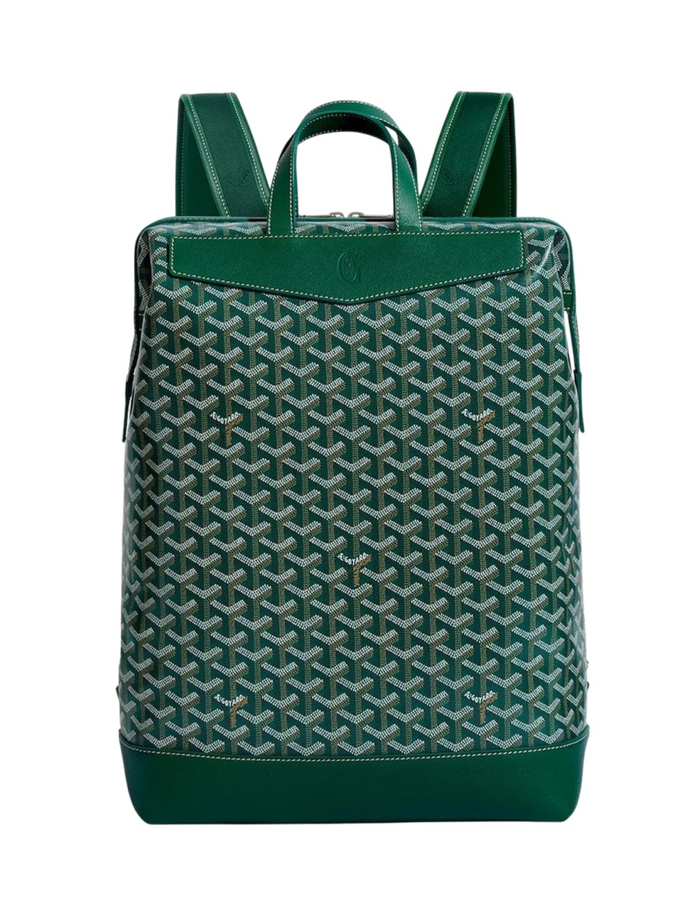 Green Patterned Canvas Backpack